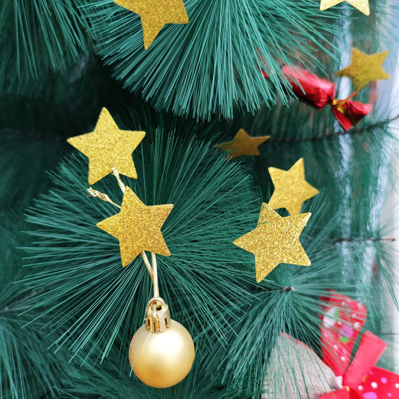 1.5 inch Gold Glitter Adhesive Star Stickers for New Year Birthday DIY Decoration Pack of 150 Shiny Gold - BeesActive Australia