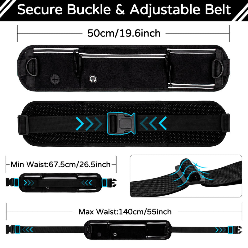 Skmeditec Hands Free Dog Leash with Waist Bag for Large Dog Walking, Shock Absorbing Bungee Leash with Zipper Pouch for Running, Dual Padded Handles & Adjustable Waist Belt 1 Dog - BeesActive Australia