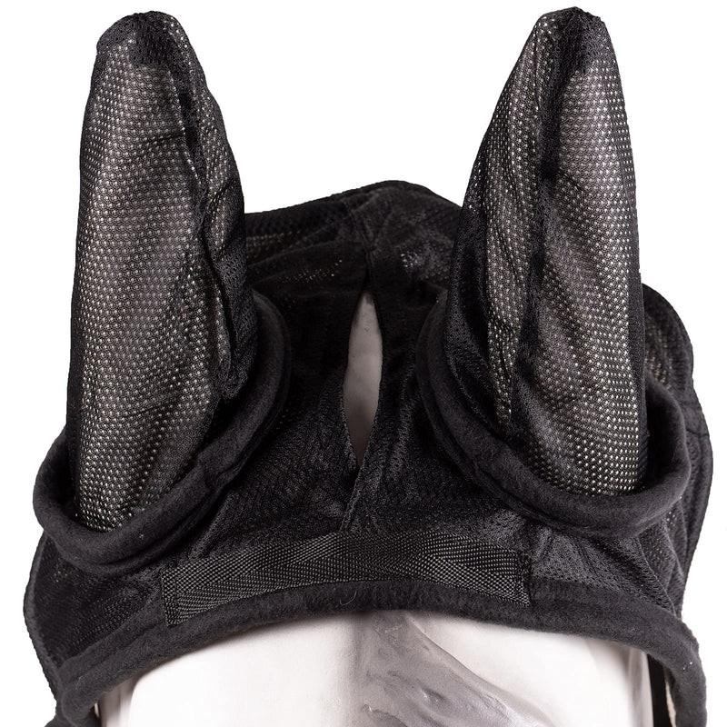 HORZE Horse Fly Mask with Long Nose Cover and Ears | Full Coverage UV Protection - Durable Micro Mesh Cob Light Brown/Black - BeesActive Australia