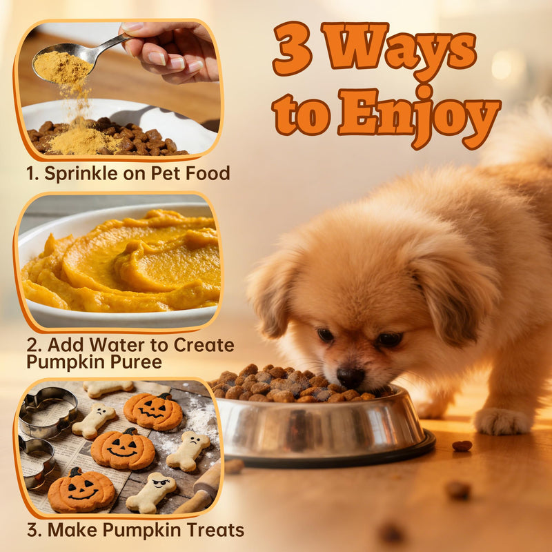 Wellix Pumpkin Powder for Dogs & Cats - Fiber Supplement, Digestion Support, Firms Stool, Dog & Cat Diarrhea, Constipation Relief, Gut Health - Food Topper for Dogs & Cats, Larger Volume - 200g