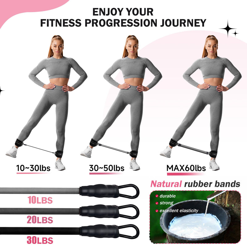 Ankle Straps for Cable Machines Women & Man(One Size),Ankle Resistance Bands with Cuffs,Home & Gym Exercise Equipment,Cable Kickback Ankle Straps