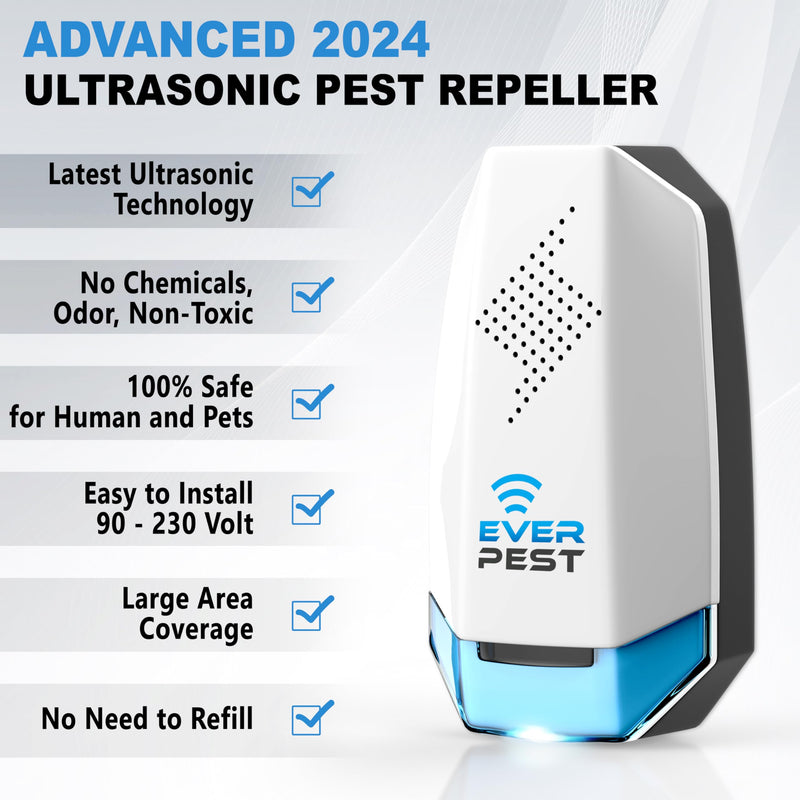 Ultrasonic Pest Repeller Plug in 2 Pack- Electronic Insect Control Defender - Roach Bed Bug Mouse Rodent Mosquito - Indoor Reject Repellent - for Cockroach Ants Mice Fly Rat Bedbug - BeesActive Australia