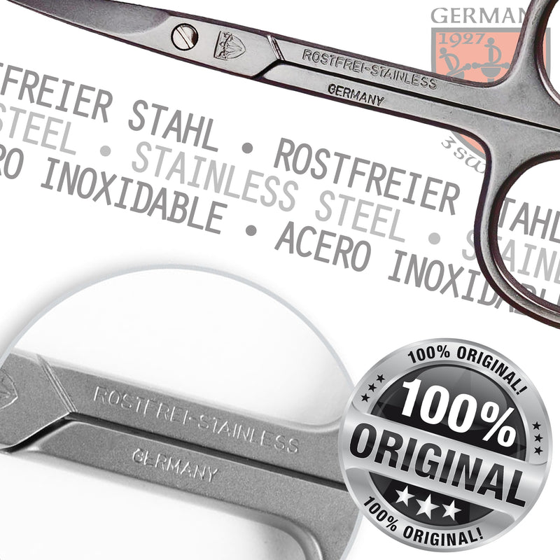 3 Swords Germany - brand quality STAINLESS STEEL INOX CURVED CUTICLE SCISSORS (1 PIECE) with case for manicure pedicure - nail care by 3 Swords - Made in Germany