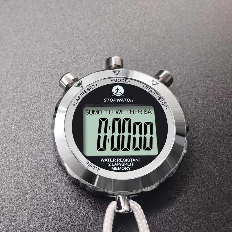 Stopwatch, Metal Stop Watch for Sports 10/100/400 Laps, Stopwatches Timer for Coach Sports Running with 0.01second & 0.001second Timing, Conutdown, Alarm 2 Lap Metal - BeesActive Australia