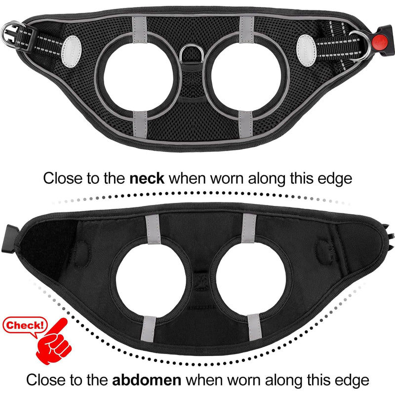 Joytale Small Dog Harness, Breathable Mesh Step-in Vest Harness, Reflective Soft Padded Harnesses Small Sized Dog for Walking, Black, S S--Chest: 15-16.5'' - BeesActive Australia