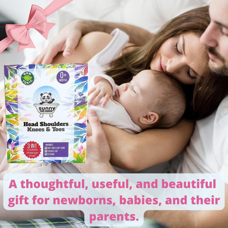 Cradle Cap Brush and Sponge Set for Baby - Bath Essentials for Newborns | Treatment Comb | Baby Bath Sponges (5-Pack Pink) - BeesActive Australia