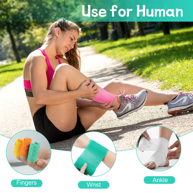 JOLIGAEA 12 Rolls Self-Adhesive Bandage 10cm x 4.5m Adhesive Bandage Self-Adhesive Bandage for Dog Wrist Ankle Elastic Bandage Self-Adhesive Bandage Cohesive Bandage for First Aid - BeesActive Australia