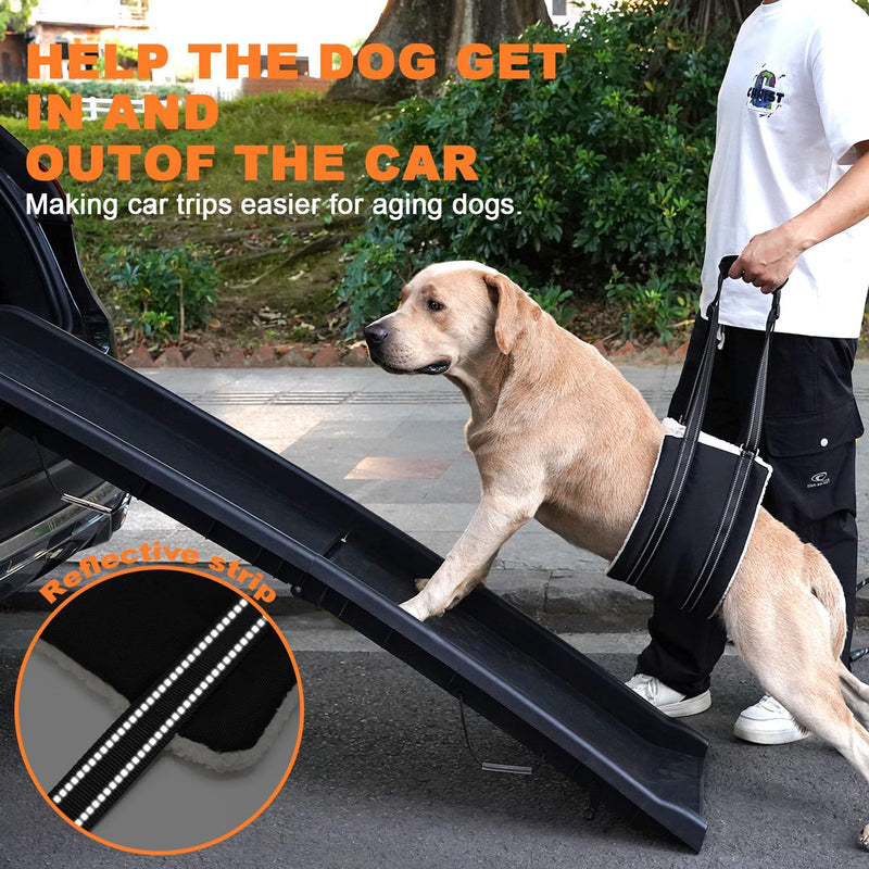 COODEO Adjustable Comfortable Dog Sling with Handle Hind Leg Support Soft Lift Support and Rehab Harness for Weak Rear Legs,Helps Senior, Injured, Disabled and After ACL Surgery Dogs Large (Black, M) Black