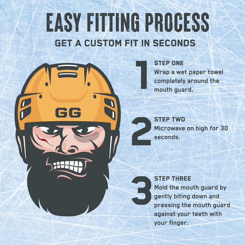 Goon Guard Hockey Mouth Guard Strapless - Hockey Mouth Guard for Youth, Adults, & Braces: 2X The Impact Absorption, Made in The USA, Case Included Clear