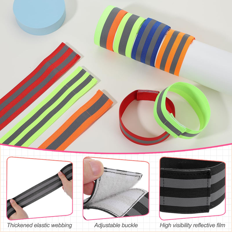 PATIKIL Reflective Bands for Wrist/Arm/Ankle/Leg, High Visibility Reflector Bands, Safety Reflector Tape Straps for Night Running Walking Black