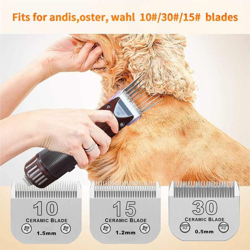 Animal Stainless Steel Attachment 8 Colors Guide Comb Set from 1/8 Inch to 1 Inch(3-25mm),Compatible with Andis, Oster A5, Wahl KM10 Series Clipper Detachable Blade(Only fit for 15# 10# 30# blade) 8 PACK - BeesActive Australia