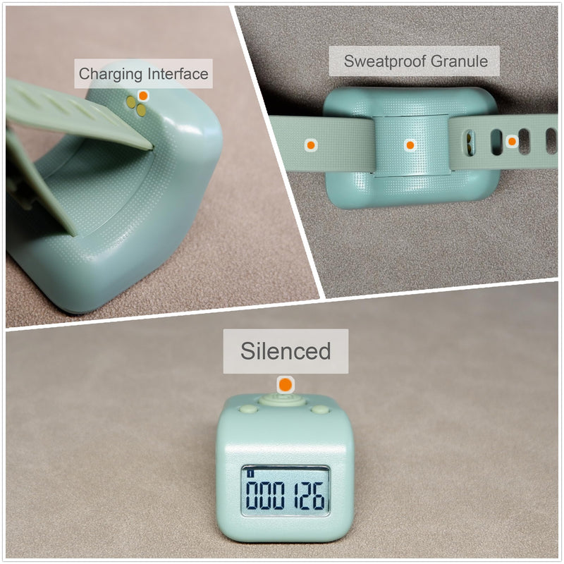 Rechargeable Finger Counter, IPX8 Waterproof Lap Counter, Silent 6 Channels Digital Tasbih Tally Clicker with LED for Prayer Swimming Knitting Gift Black - BeesActive Australia