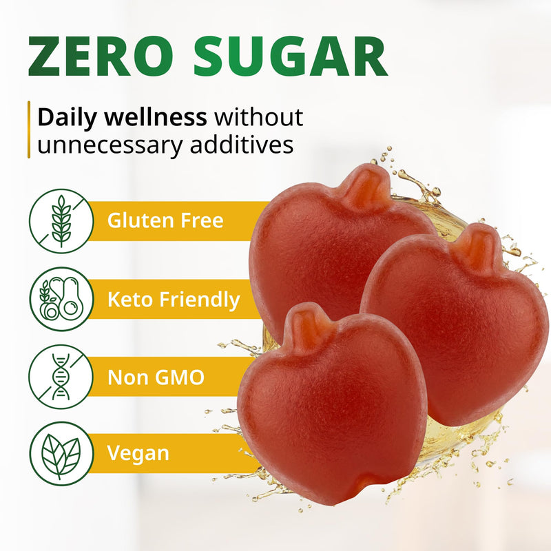 ACV with Sugar Makes No Sense! Apple Cider Vinegar Gummies Sugar Free Low Carb Advanced Keto Acv Gummies Keto Gummy Detox Cleanse (90 Count)