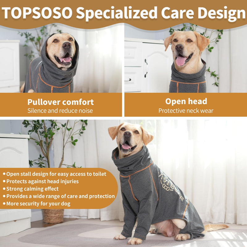 TOPSOSO Dog Bodysuit with Legs with Zipper Prevent Contact with Wounds Dog Bodysuit After Surgery Elasticity Breathability Onesie for Dogs Dog Onesie Suitable for Large Dogs (Gray XL) Grey - BeesActive Australia