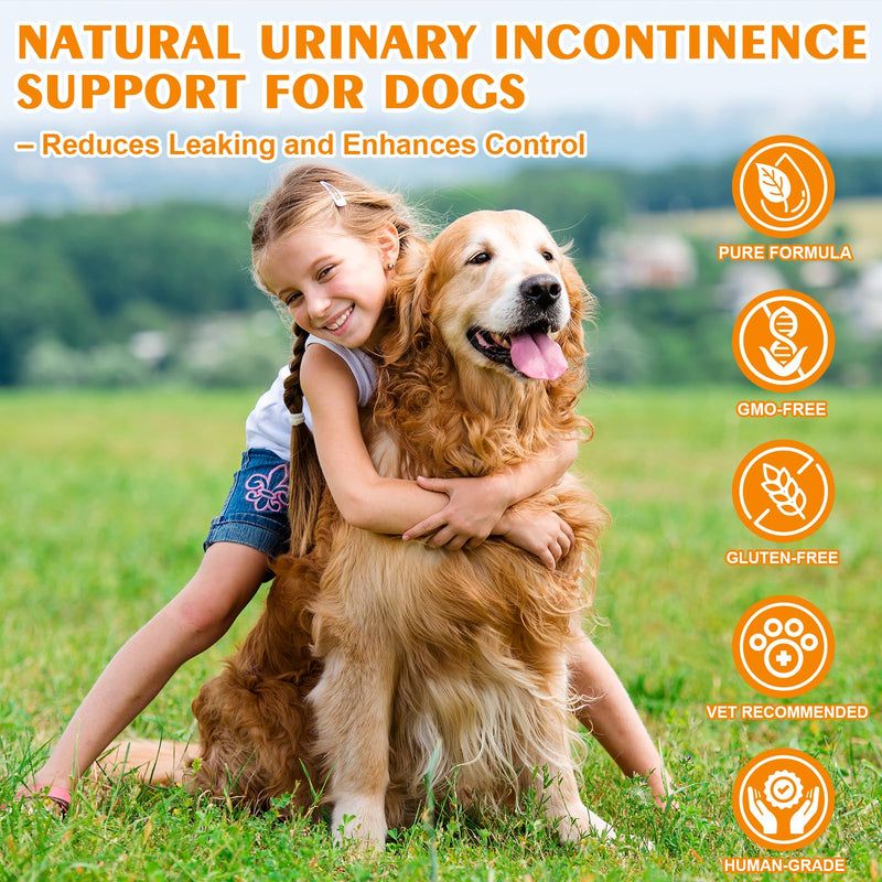 Dog Incontinence Support, Powerful Herbal Blend for Dog Bladder Control, Bladder Health, Manages Urinary Leaks, Human-Grade Ingredients Dog Incontinence Products, Marshmallow, Astragalus, Licorice