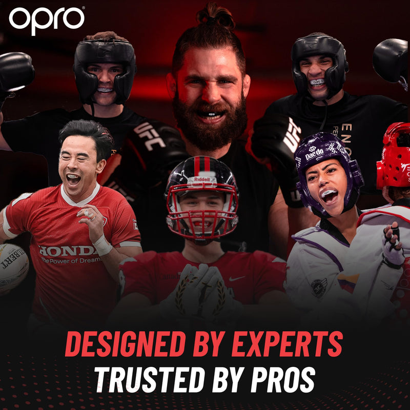OPRO Instant Custom-Fit Mouth Guard, Dentist-Level Comfort, Protection & Fit - Moldable Mouthguard for Football, Boxing, Rugby, MMA, BJJ, UFC Mouth Piece- Includes Mouth Guard Case (White, Adult)
