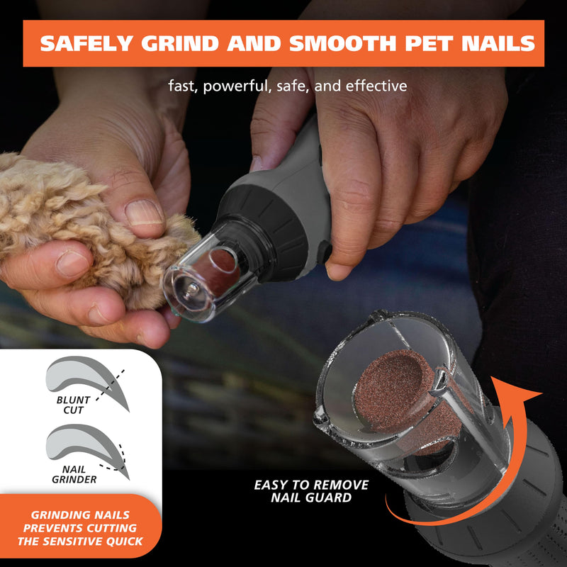 Wahl Grind & Smooth 2 Speed Battery Dog Nail Grinder with Concave Rounding Tip and Nail Guard for Increased Safety and Precise Nail Grinding - Model 3026333 - BeesActive Australia