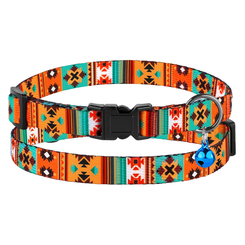 Cat Collar Breakaway 2PCS Adjustable Pattern Tribal Aztec Southwest Safety Pet Collars for Cats Kitten (Tribal + Southwest) - BeesActive Australia