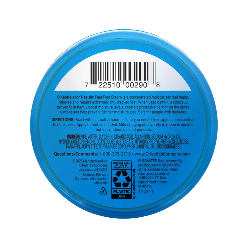 O'Keeffe's for Healthy Feet Foot Cream - 6.4 oz Jar (1 Pack) - Guaranteed Relief for Extremely Cracked, Dry Feet, Repairing Skincare, Instantly Boosts and Retains Moisture Levels 6.4 Ounce (Pack of 1) - BeesActive Australia