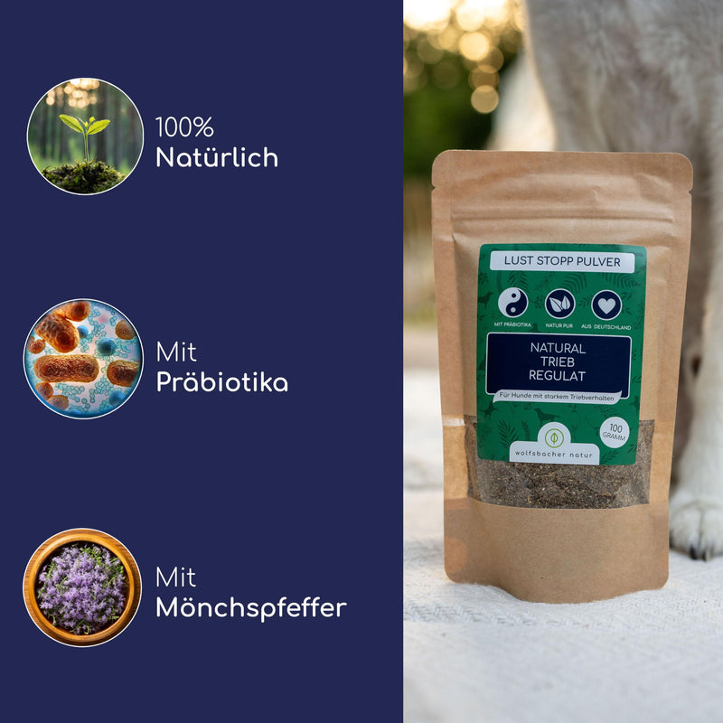 Drive stop dog powder - monk's pepper for male dogs, natural hormone regulation, behavior optimization, 100g - BeesActive Australia