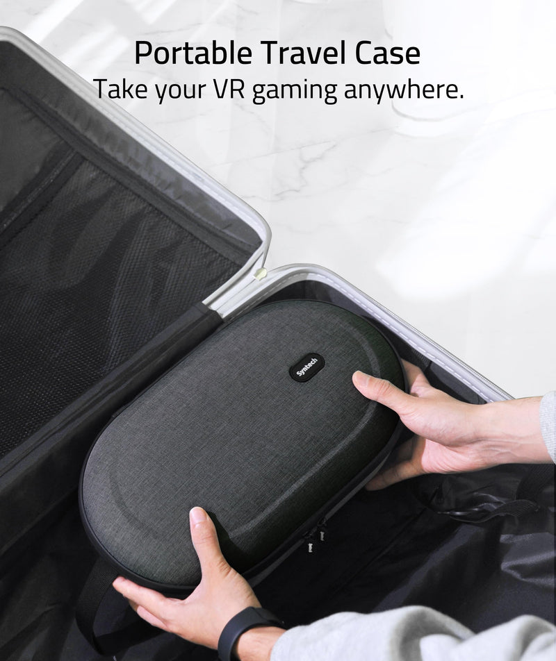 Syntech Hard Carrying Case Compatible with Meta Quest 3/Oculus Quest 2/Vision Pro, Accessories VR Headset with Elite Strap, Touch Controllers and Other Accessories, Ultra-Sleek Design for Travel,Black Black M - BeesActive Australia