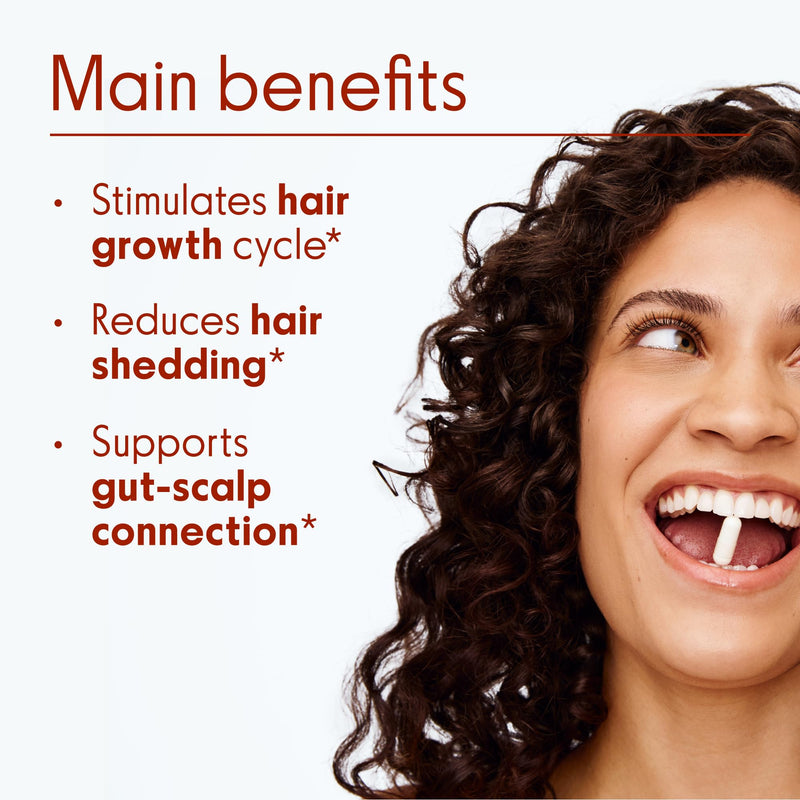 Love Wellness Healthy Hair Probiotics | Biotin, Vitamin B12 & B6 | 30 Ct | Contains healthy hair blend, AnaGain™ Nu, probiotic blend, hyaluronic acid, Non-GMO, gluten-free, Sugar-free, 1 cap daily