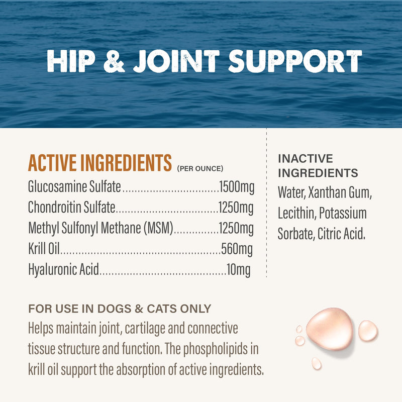 GRIZZLY PET PRODUCTS Joint Aid for Dogs Liquid Hip and Joint Support (Extra Strength), 16 fl oz 16 fl oz (Extra Strength) - BeesActive Australia