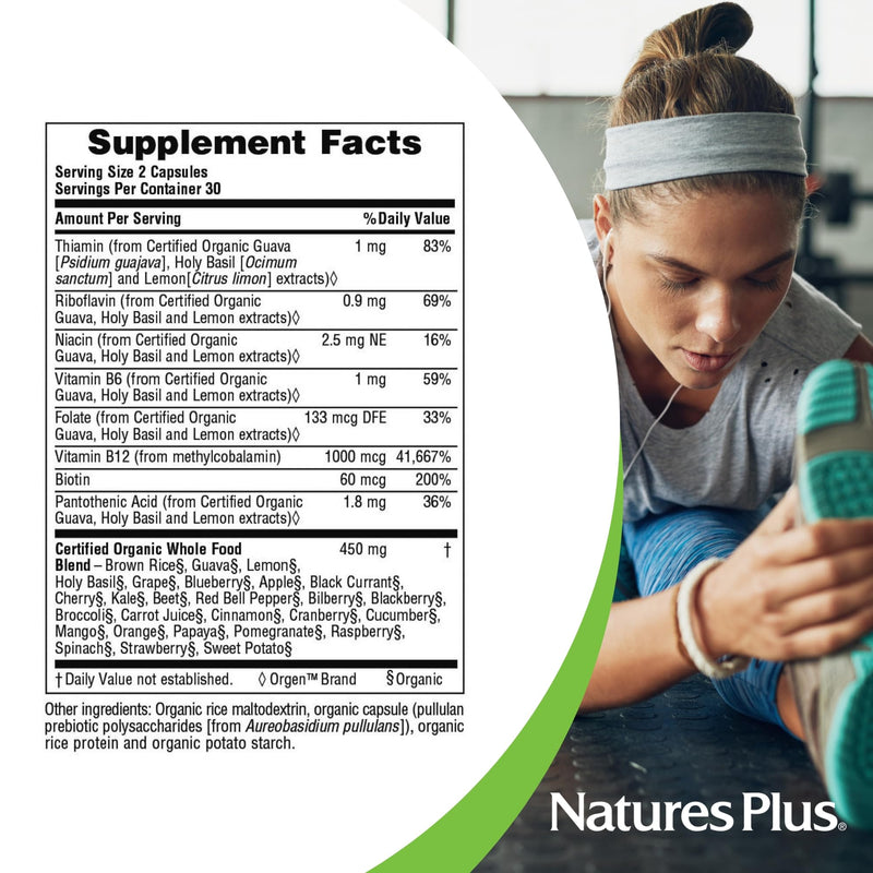 NaturesPlus Source of Life Garden Vitamin B12 - 60 Capsules, Pack of 2 - Includes 20+ Whole Food Extracts - USDA Certified Organic, Non-GMO, Vegan, Gluten Free - 60 Total Servings 60 Count (Pack of 2)