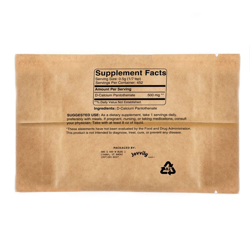 Jovvily Vitamin B5 - Pantothenic Acid - 8 oz - D-Calcium Pantothenate - Always Pure - No Fillers Or Additives 8 Ounce (Pack of 1)