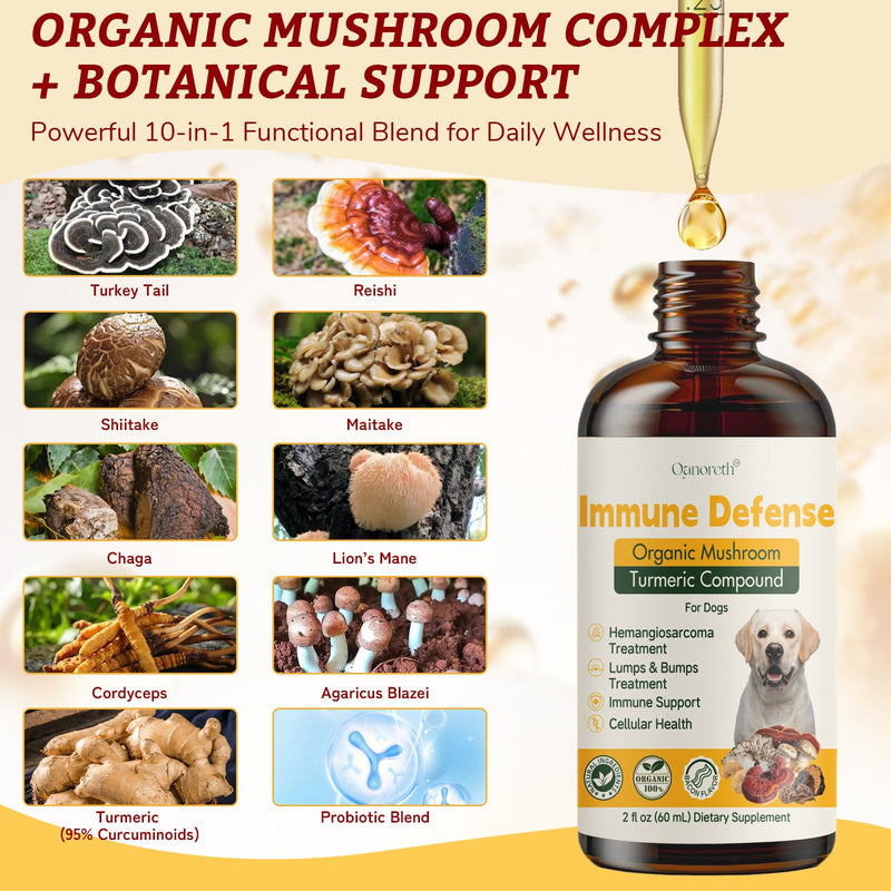 Dog Cancer Supplements - Pet Critical Guard - Natural Dog Lumps & Bumps Treatment- Cellular, Immune Health Support - Organic 8 Mushroom Supplement Blend, Antioxidants with Turkey Tail Mushroom