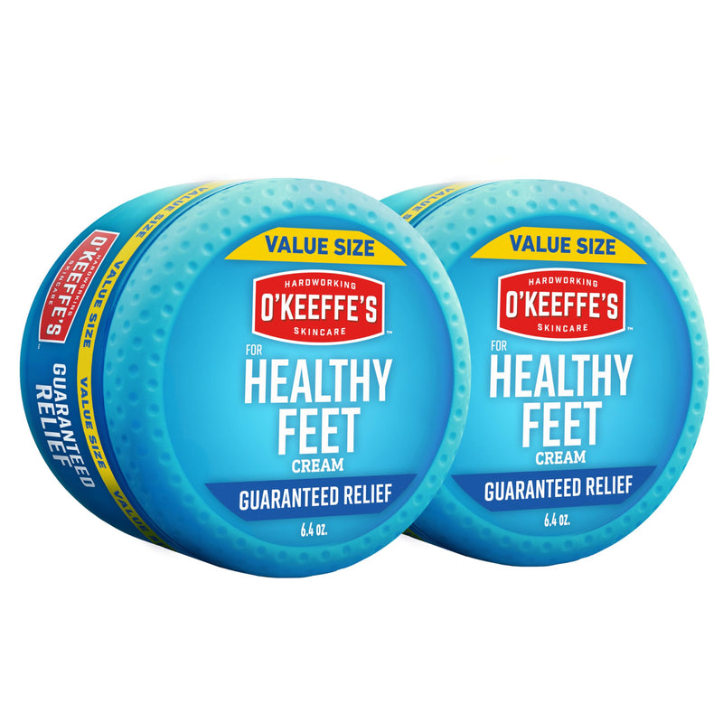 O'Keeffe's for Healthy Feet Foot Cream - 6.4 oz Jar (2 Pack) - Guaranteed Relief for Extremely Cracked, Dry Feet, Repairing Skincare, Instantly Boosts and Retains Moisture Levels 6.4 Ounce (Pack of 2)