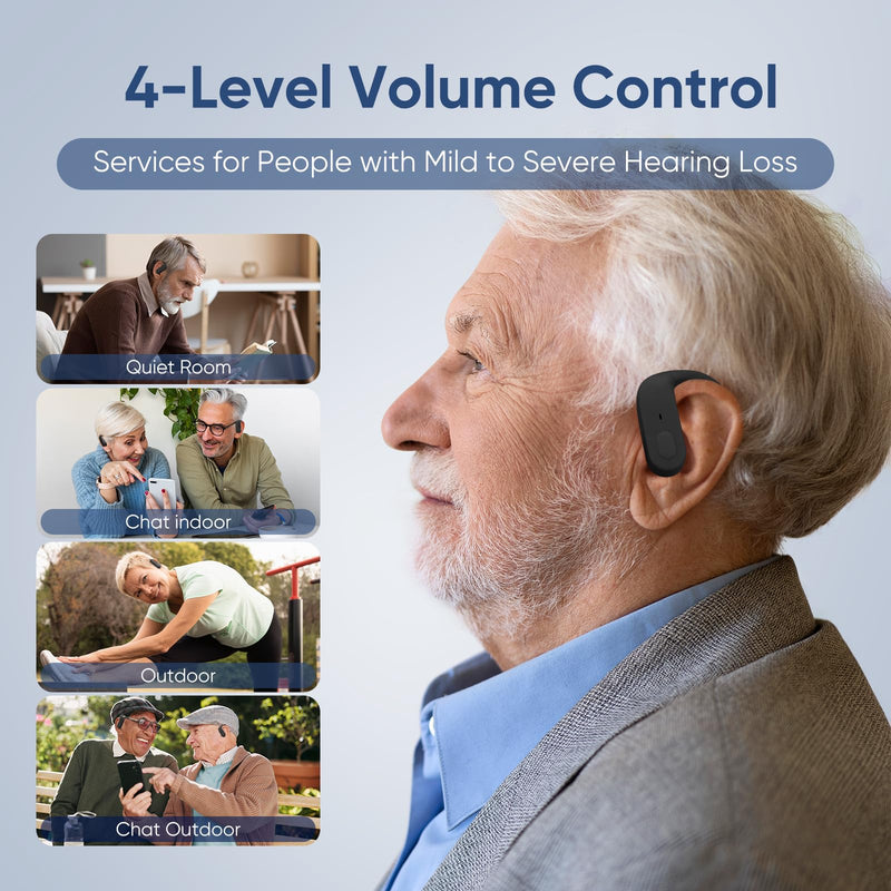 Hearing Aids for Seniors – Rechargeable Hearing Aids with Noise Cancelling, Adjustable Volume, and Clear Sound. Lightweight & Comfortable, Suitable for Mild Hearing Loss, Invisible Hearing Aid for Elderly.