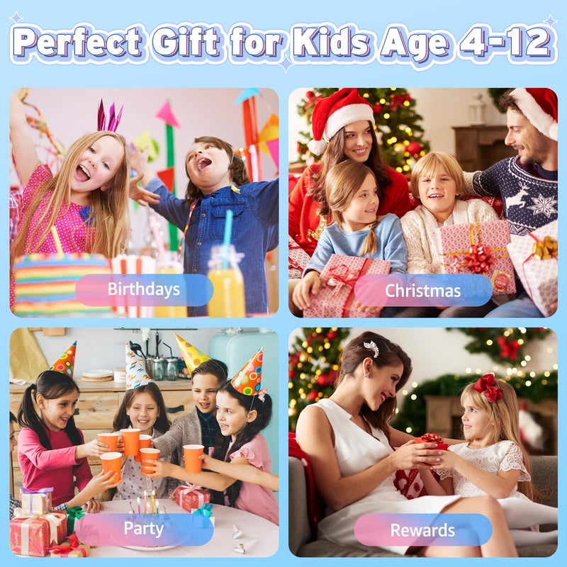 4G Kids Smart Watch - Smartwatch for Kids with SIM Card, SOS Call Camera Video Alarm Stopwatch AudioBook Music Games Pedometer Gift Toys for 4-12 Years Old Boys and Girls (Blue) Dark Blue No GPS