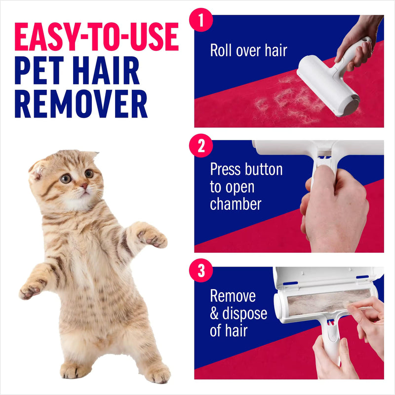 Chom Chom Roller Pet Hair Remover and Reusable Lint Roller - ChomChom Cat and Dog Hair Remover for Furniture, Couch, Carpet, Clothing and Bedding - Portable, Multi-Surface Fur Removal Tool - BeesActive Australia