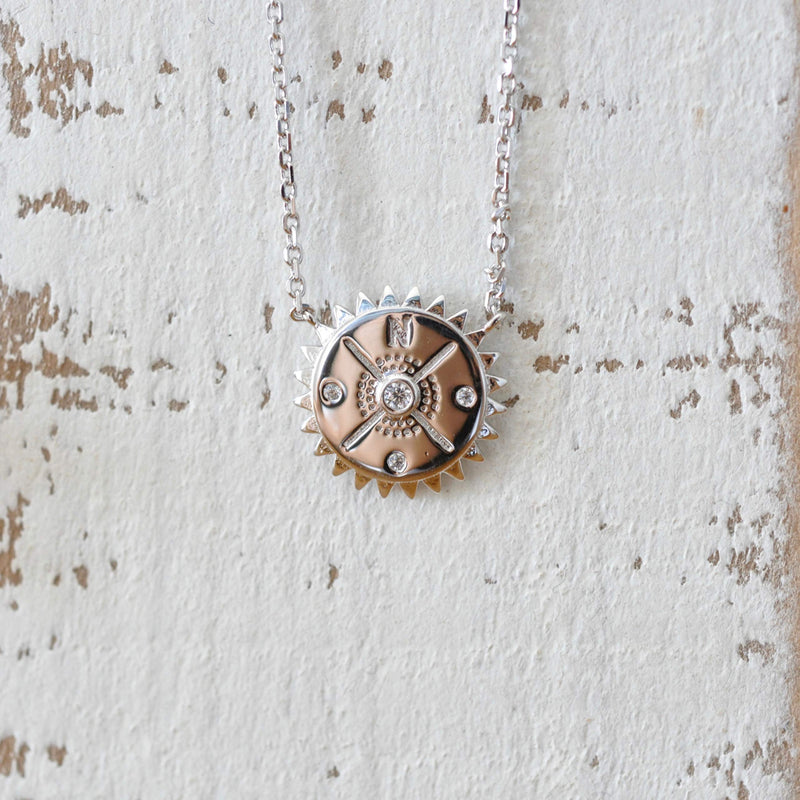 Compass Necklace in Sterling Silver 925 - BeesActive Australia