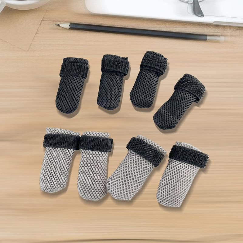 4Pcs Cat Scratch Cover for Nursing Rehabilitation Cat Boots Adjustable Cat Bath Bath Gloves，Anti-Scratch Pet Grooming Booties for Bathing Grey - BeesActive Australia