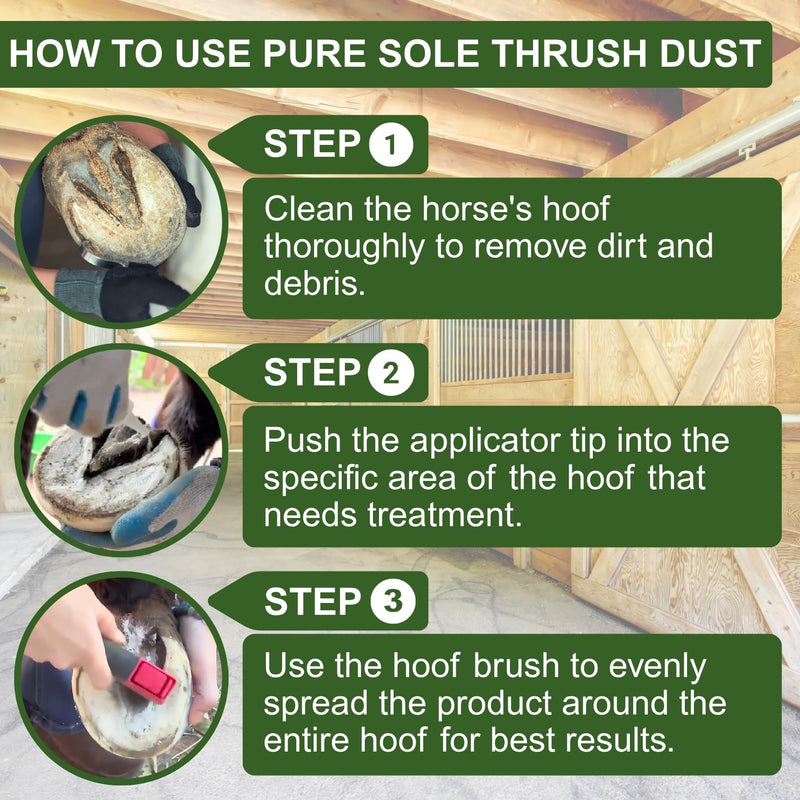 Pure Sole Severe Thrush Treatment for Horses | Targets Black Smelly Thrush & Deep Sulcus | Hoof Mud, Hoof Cleanse and Thrush Dust Bundle