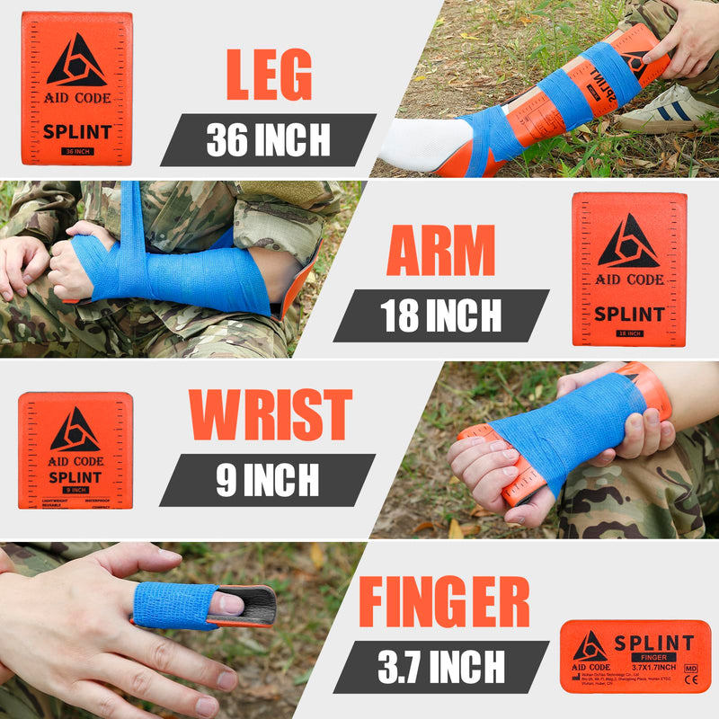 First Aid Splint 36" X 4.3",Emergency Splint Kit for Arm Leg Broken Bones Fracture,Ideal for Sports, Home, First Aid Refill and Pets (4 pack combo) 4 pack combo - BeesActive Australia