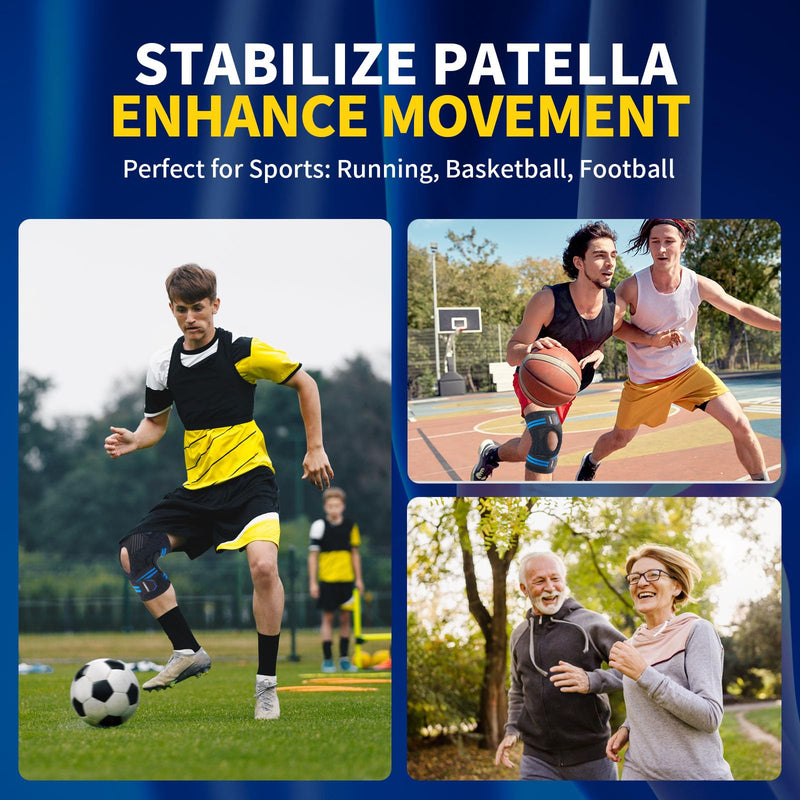 CAMBIVO Knee Brace for Knee Pain with Side Stabilizers for Women and men, Compression Knee Support with Patella Gel Pads, Relief Meniscus Tear, ACL, MCL, Arthritis -Relief Restore Series (Medium) Medium