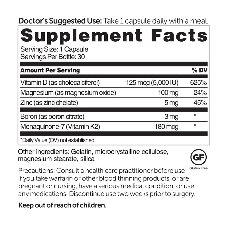 Dr. Whitaker's BeyonD3 - Vitamin D3 Supplement w/Vitamin K2 & Magnesium | Immune Health 30 Count (Pack of 1)