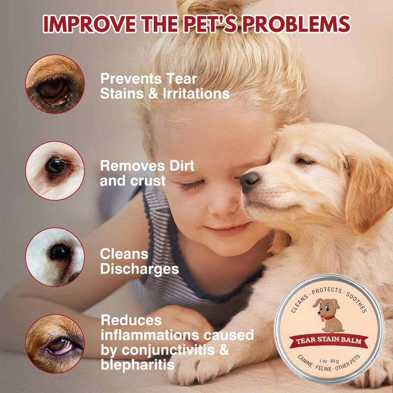 CMYUA Tear Stain Remover Dog, 2 Pack Eye Care for Pets Remove Tear Stains Cat Gently Cleans and Restores Bright Eyes Tear Stone Remover for Dogs - BeesActive Australia