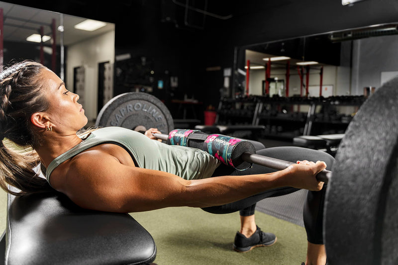 Harbinger Hip Thrust Bar Pad for Doing Hip Thrusters at Home and in The Gym for Olympic and Standard Bars Floral - BeesActive Australia