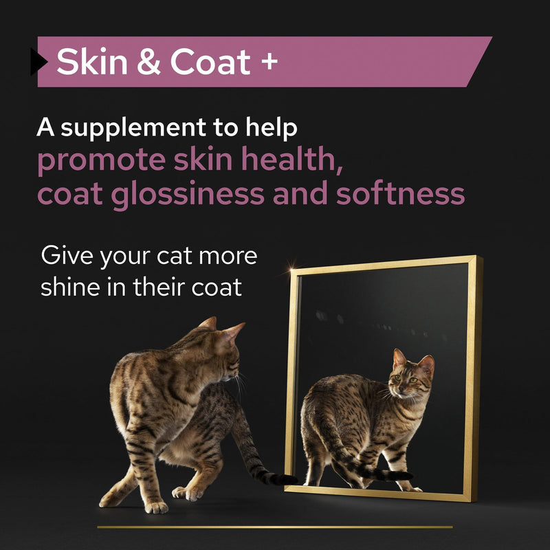 PRO PLAN Cat Skin and Coat Supplement | Skin health support, lustrous coat | with salmon oil, linseed oil, omega 3, omega 6, vitamin E | Adult and Senior cats | Oil 150 ml