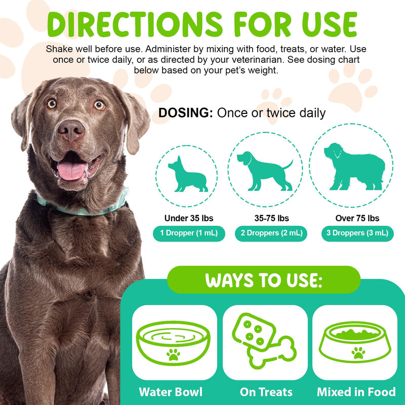 Natural Antibiotics for Dogs,60ML Dog Antibiotics Drops,Supports Dog Allergy Relief,Anti-Bacterial Effect-Dog Itch Relief Pet Antibiotics