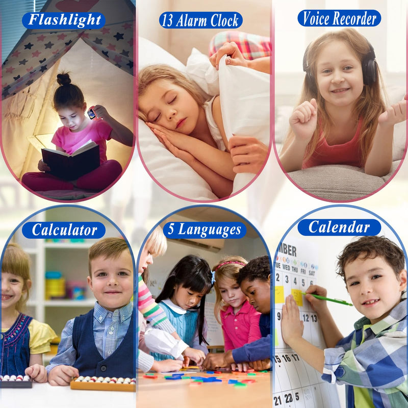 Smart Watch for Kids, Girls Boys Smartwatch with 26 Games Camera Video Recorder and Player, Pedometer Calendar Flashlight, Audio Book etc.,Toys Gifts for 4-12 Years Children (Blue) Casual