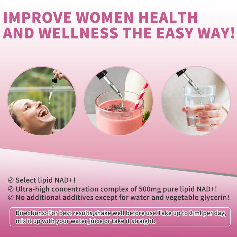 Wanish Liposomal NAD Supplements for Women, Pure 500mg NAD Nicotinamide - Cell Regeneration，Energy & Metabolism Support, Vegan,Sugar Free，Additives Free，6 Fl Oz 2 Fl Oz (Pack of 3)