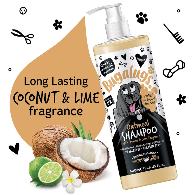 Oatmeal & Aloe Vera Dog Shampoo dog grooming shampoo products for smelly dogs with fragrance, oatmeal puppy shampoo, professional Vegan pet shampoo & conditioner Shampoo 16.9 Fl Oz - BeesActive Australia