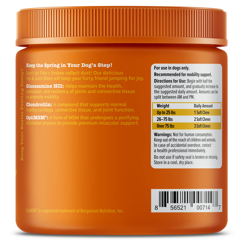Zesty Paws Hip and Joint Supplement for Dogs - Glucosamine for Dog Joint Supplement - with Chondroitin, MSM, Vitamins C and E for Dog Joint Relief - Mobility Bites Duck – 90 Count 90 Count (Pack of 1) - BeesActive Australia