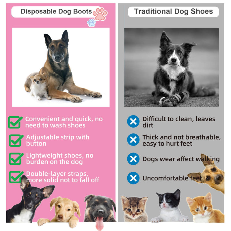 Disposable Dog Boots & Paw Protectors Cat Dog Shoes with Self-Adhesive Bandage Dog Booties for Paw Protection Dog Feet Covers Shoes Waterproof Pets Boots for Medium Dogs and Cat - BeesActive Australia