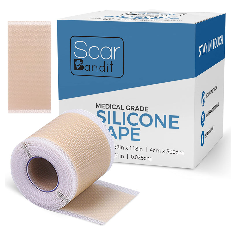 Scarbandit Silicone Scar Tape – Reusable Scar Sheets for Surgical Scars, Keloid Bump Removal, Burn, Acne Treatment, Stretch Mark Removal & c-Section – Waterproof & Breathable 118inch Scar Strips 1.57 x 118 Inch - BeesActive Australia